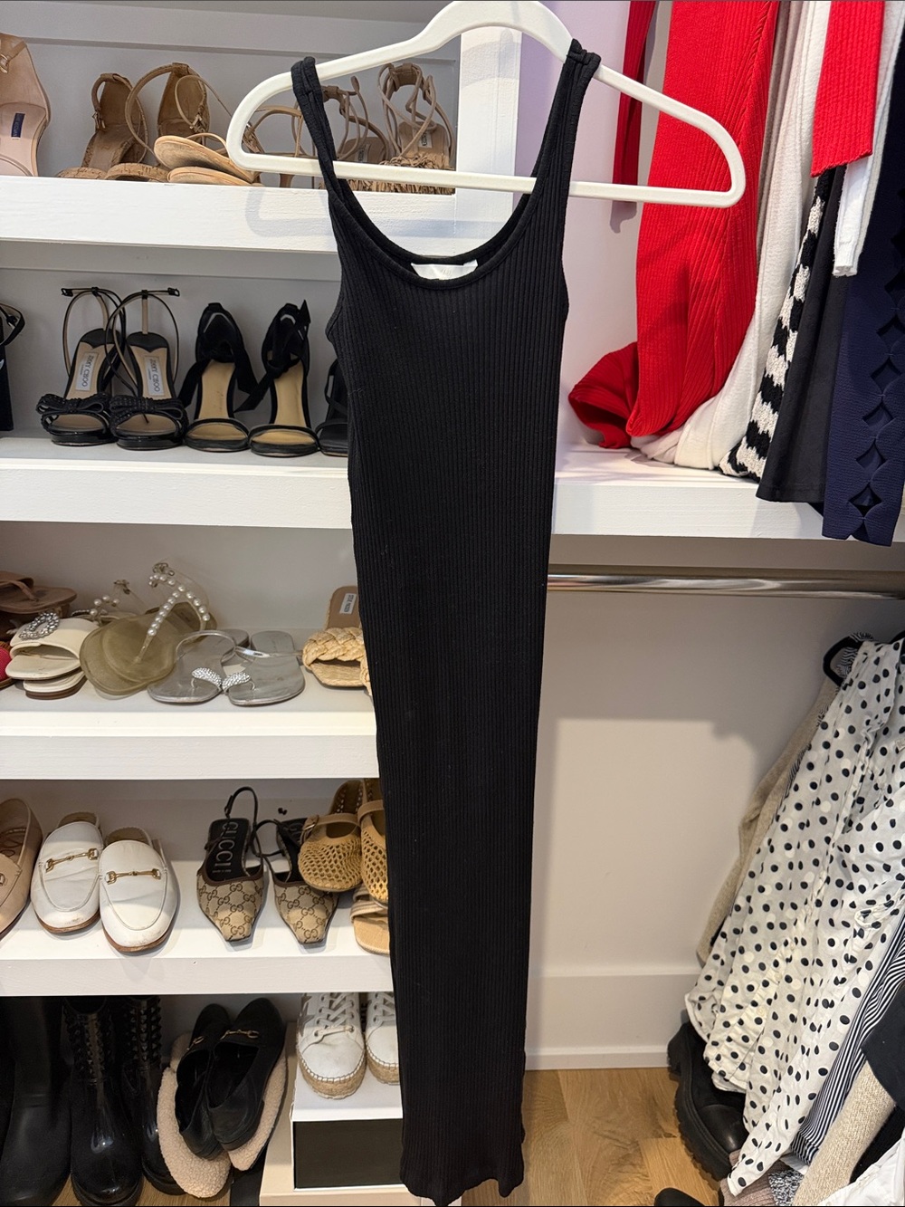 H&M Black Ribbed Tank Maxi Dress